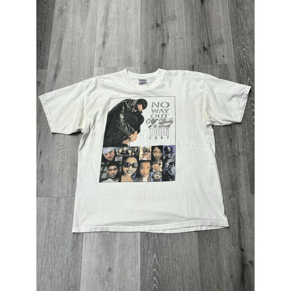 VTG 90s P Diddy Puff Daddy No Way Out The Family Tour Rap Tee Size XL Mase Foxxy